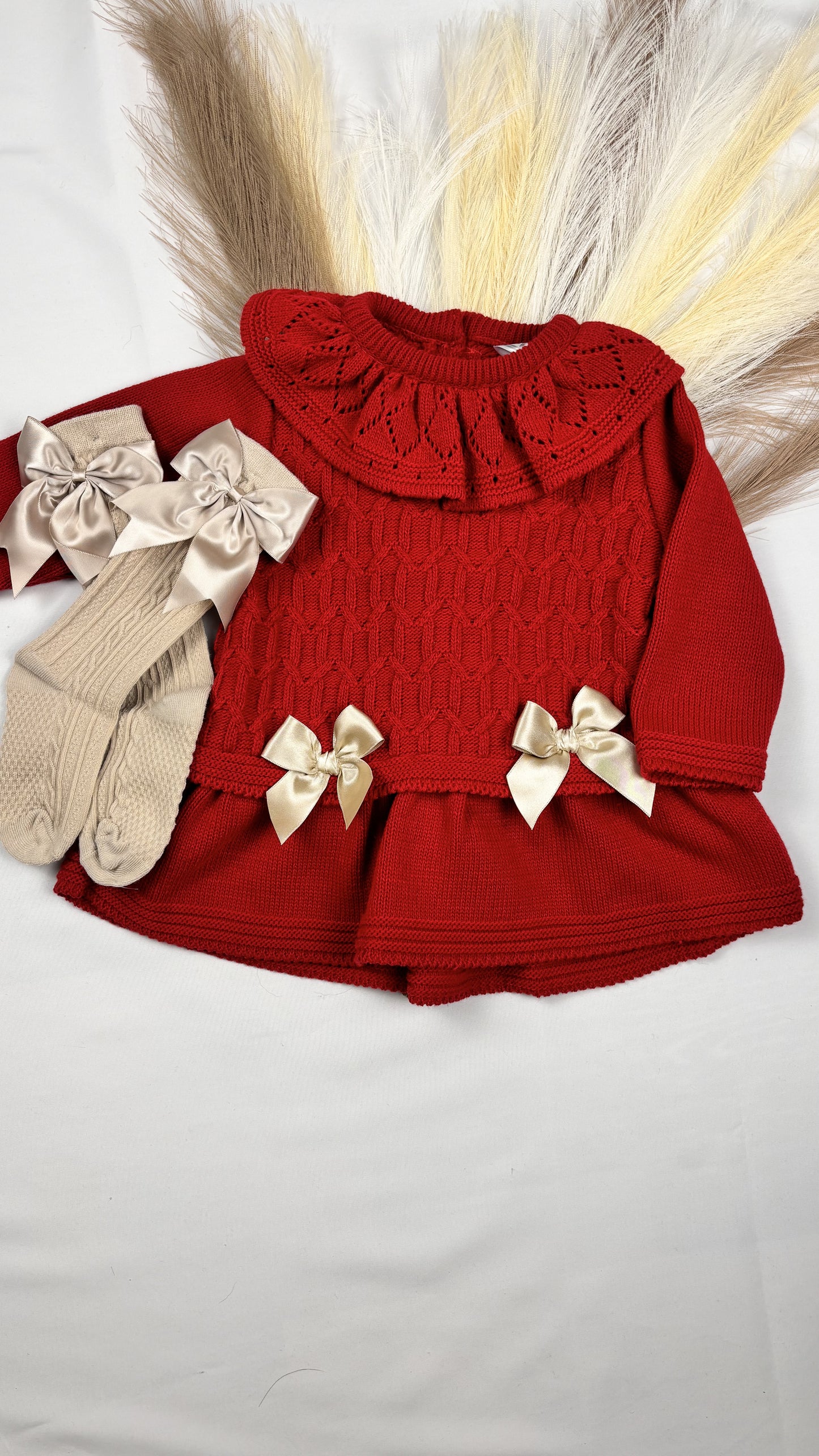 Red Christmas Dress With Bows
