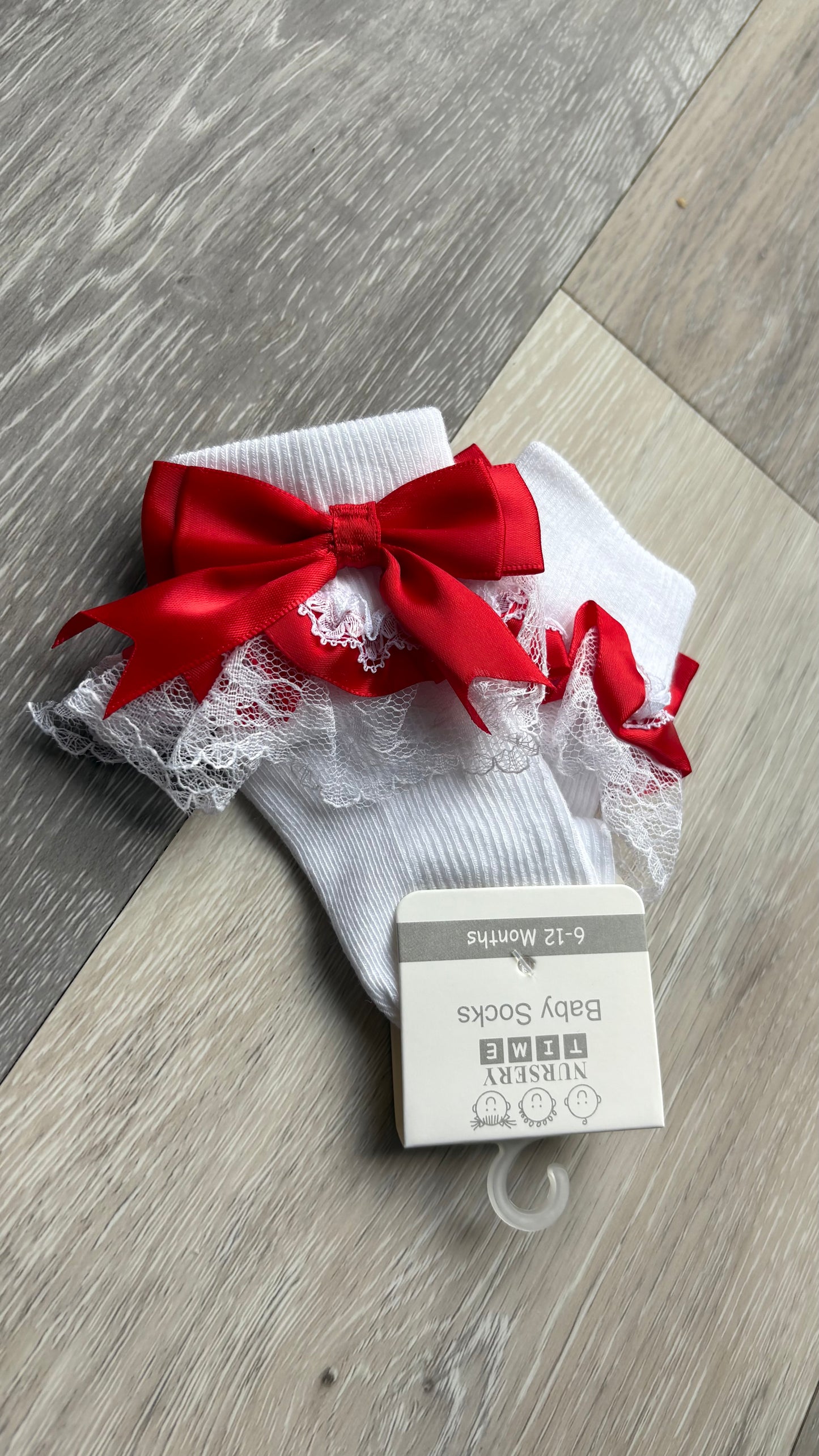 Red Ruffle Bow Socks