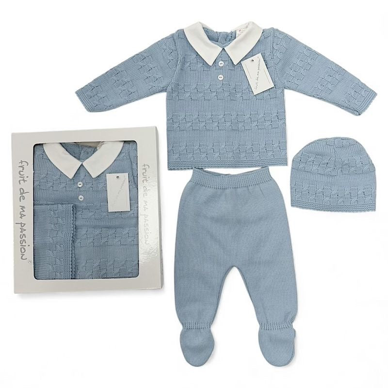 Newborn Knitted Outfit In Blue