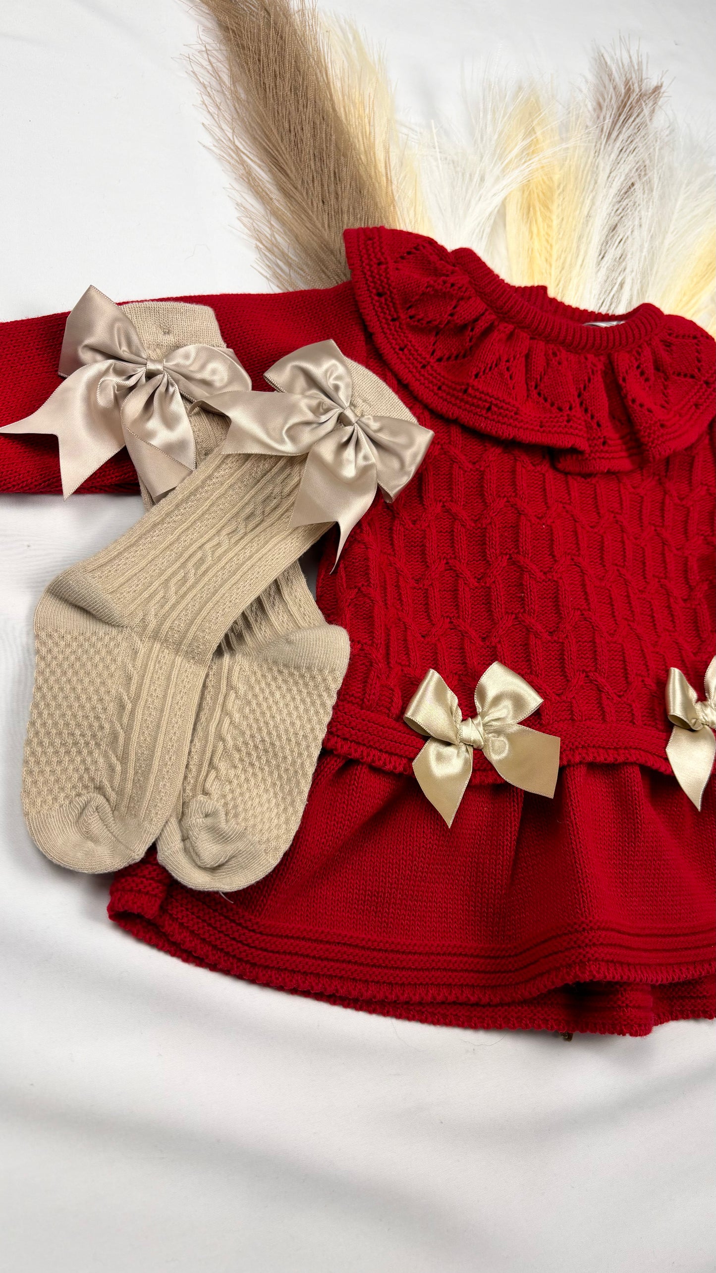 Red Christmas Dress With Bows