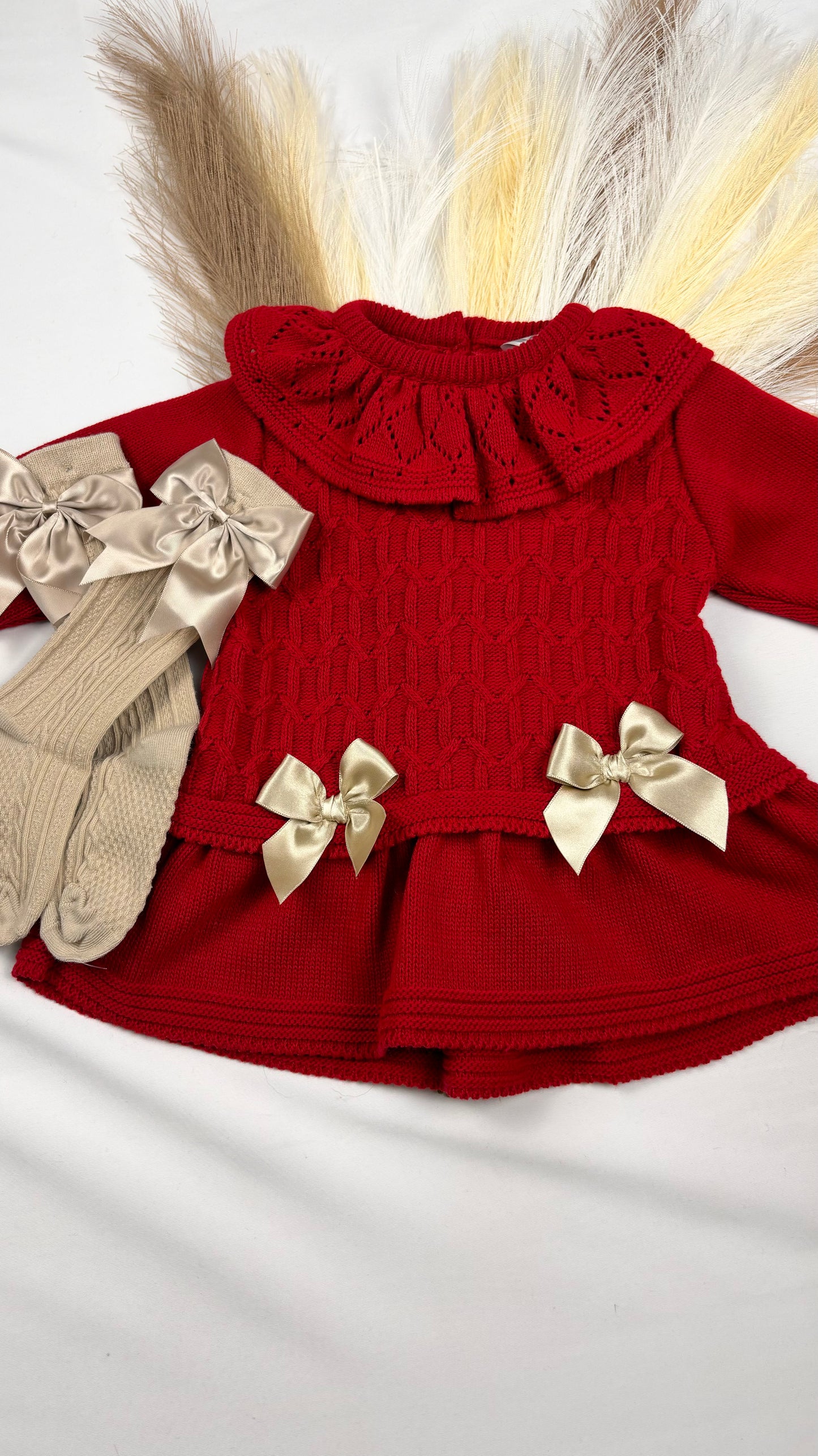 Red Christmas Dress With Bows