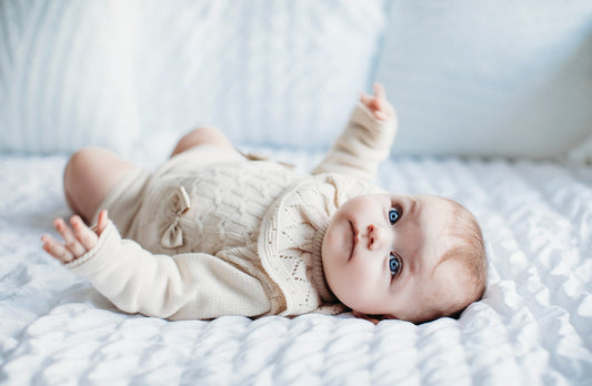 Beige Two Piece Set with Bows
